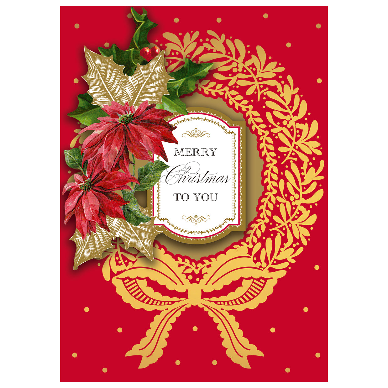GOLD WREATH BOXED CARD 10 CT
