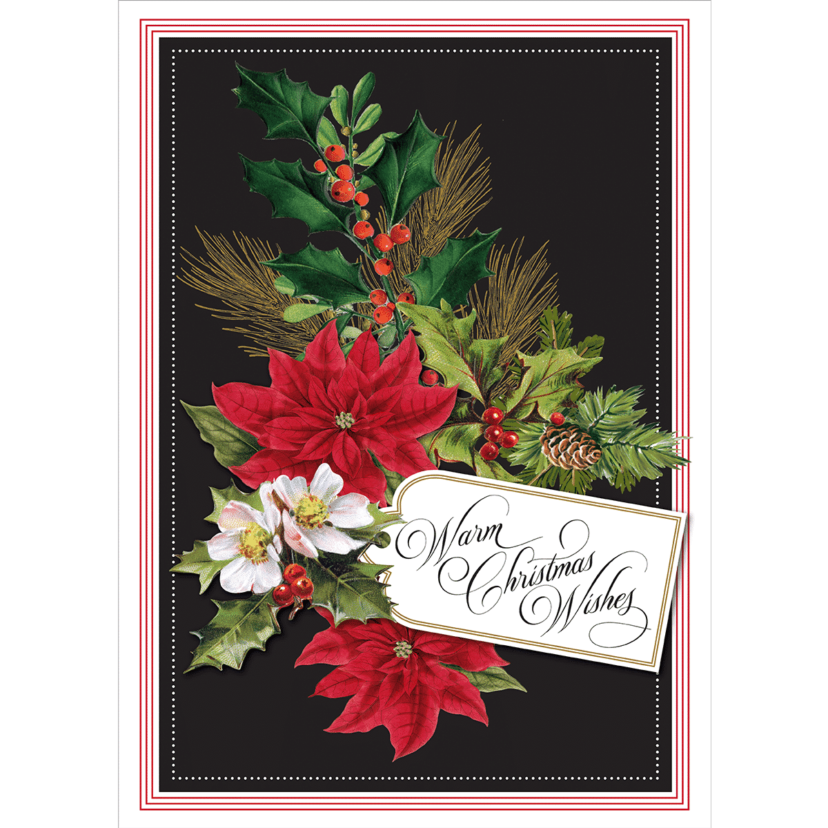 POINSETTIA WISHES CHRISTMAS CARD