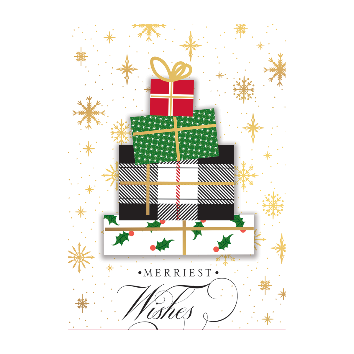 PLAID GIFT TREE SINGLE CARD
